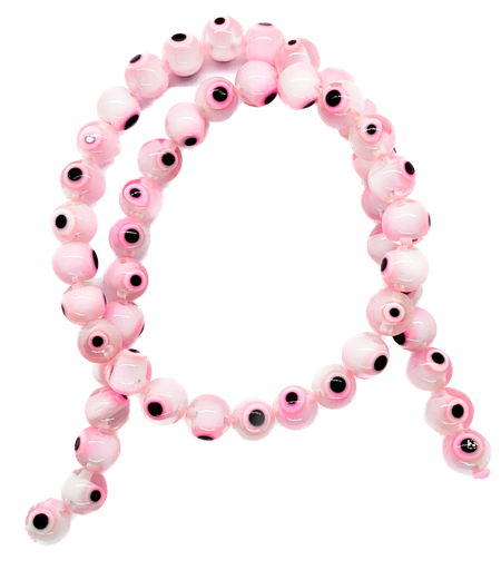 Ojos turcos vidrio bolita 8mm rosa 