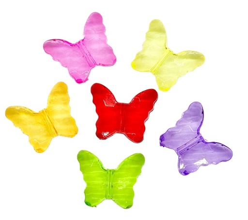 [10426] Cairel acrílico mariposa pasante multi x 20gr