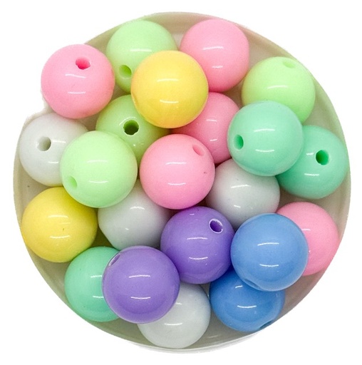 [10233] Plástico infantil pastel bolita lisa 12mm x 10gr. 