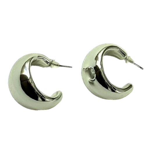 [11001] Aro CCB con base de acero liso plateado x par