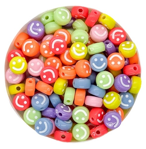 [10875] Plástico smile plana 7mm color c/blanco x 10gr