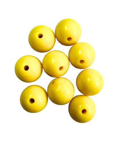 [10293] Bolita acrílico lisa 14mm amarillo x 15gr