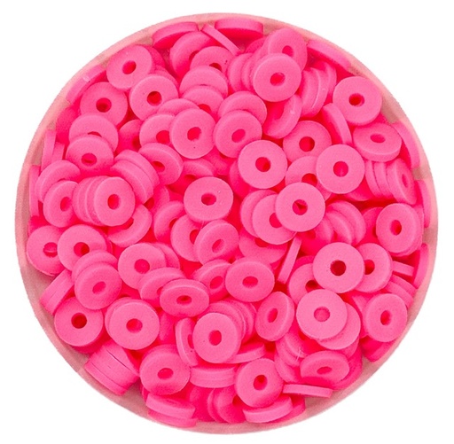 [12246] Argollita fimo 6mm a granel rosa chicle x 10 grs.