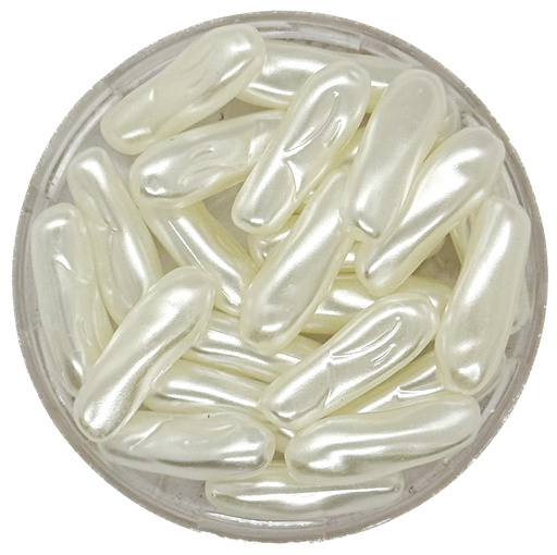 [10439] Perla de río plástica tubo irregular 18x6mm x 10gr.