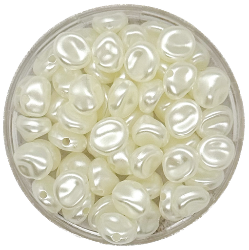 [10439] Perla de río plástica piedrita irregular 8mm #02 x 10gr