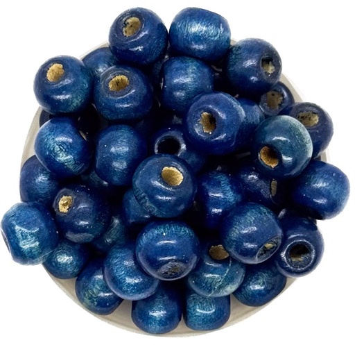 Bolita madera 10mm azul noche