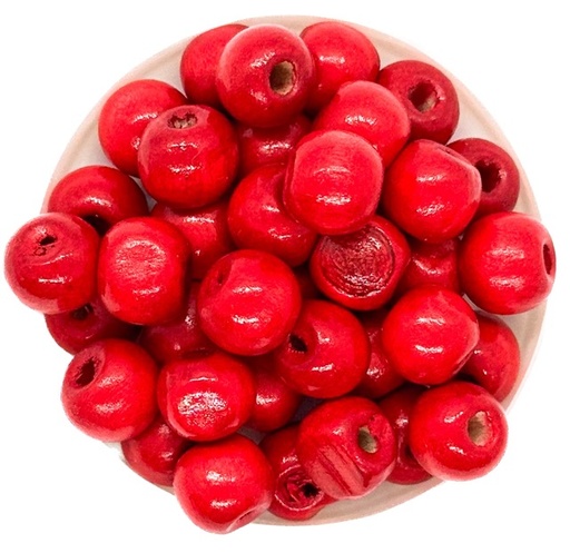 Bolita madera 10mm roja