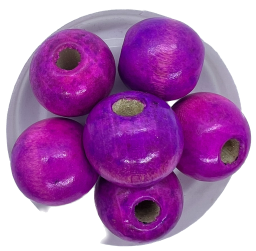 Bolita madera 15mm fucsia