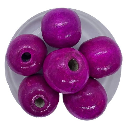 Bolita madera 15mm fucsia oscuro