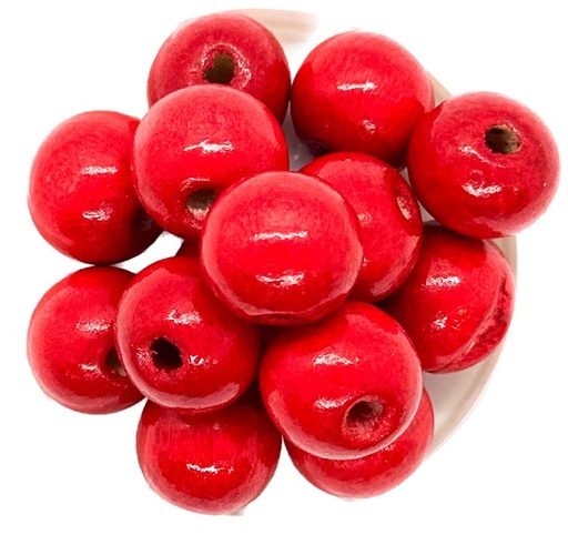 Bolita madera 15mm roja