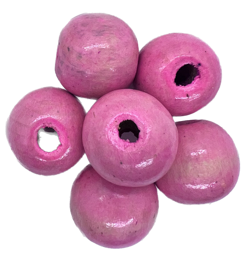 Bolita madera 15mm rosa