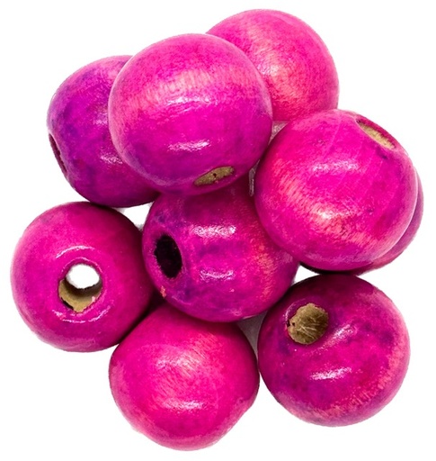 Bolita madera 20mm fucsia