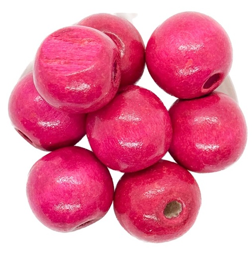 Bolita madera 20mm fucsia oscuro