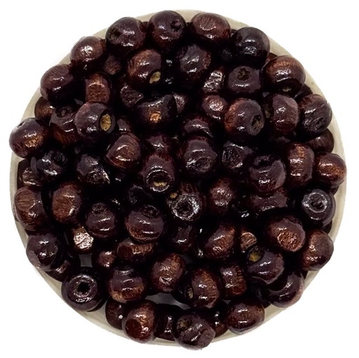 Bolita madera 6mm marrón oscuro
