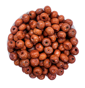Bolita madera 6mm naranja oscuro