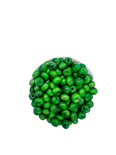 Bolita madera 6mm verde manzana osc