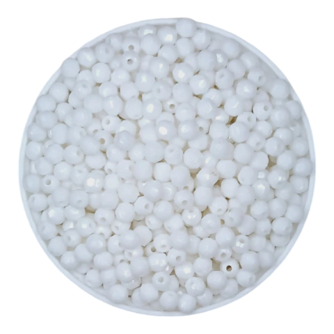 [10297] Bolita acrílica facetada blanco opaco 6mm x 10g