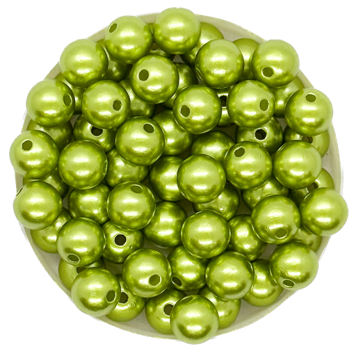 [11265] Perla plást. perlada verde manzana 8mm x 10g