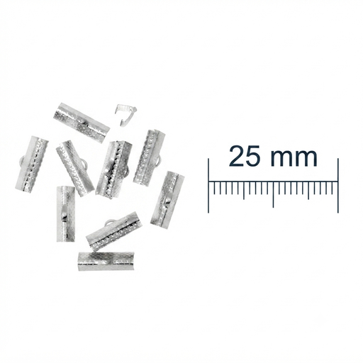 [10621] Cocodrilo metal plateado 25mm x 10g.