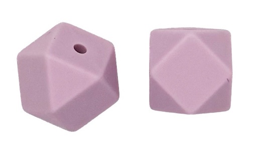 [12244] Cuenta octogonal silicona 15x15mm lila x 2 un.