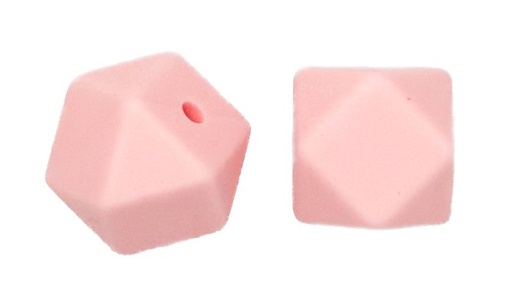 [12244] Cuenta octogonal silicona 15x15mm rosa x 2 un.