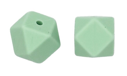 [12244] Cuenta octogonal silicona 15x15mm verde agua x 2 un.