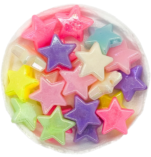 [11014] Plástico infantil pastel brillo estrella 13mm x 10 gr