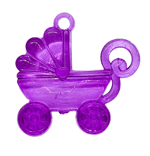 [10665] Dije acrílico cochesito bebé violeta x 2 un.