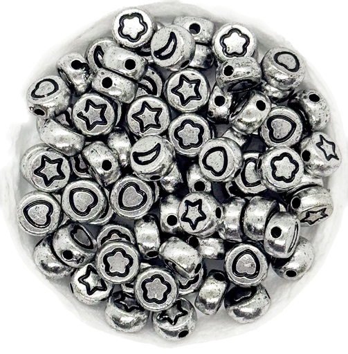 [10117] Plástico figuras plano 7mm plateado x 10gr