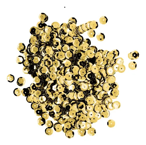 Lentejuela metal 6mm dorado