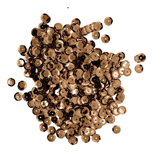 Lentejuela metal 6mm marrón