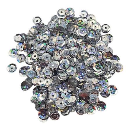 Lentejuela láser 6mm plateado