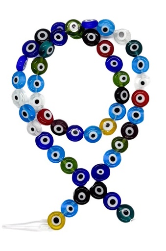 Ojos turcos vidrio plano 8mm multicolor 
