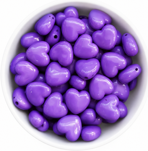 [12207] Corazón acrilico liso lila 10mm x 10gr.