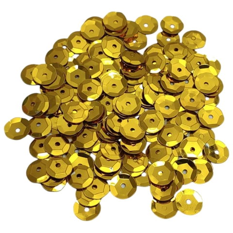 Lentejuela metal 8mm dorada 
