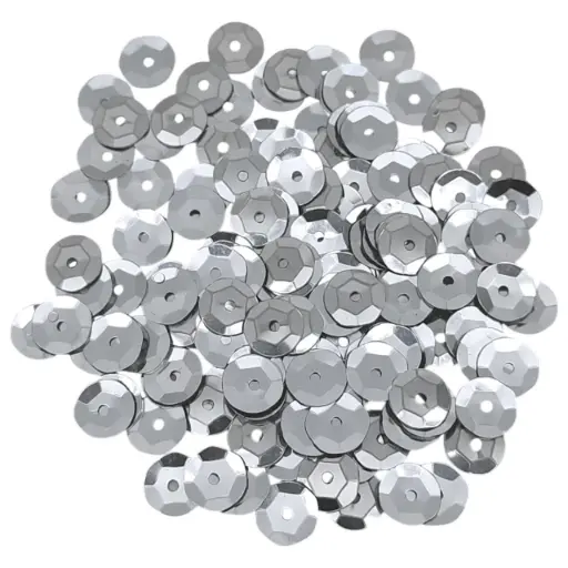 Lentejuela metal 8mm plateado  