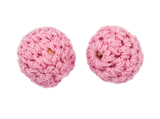 [12283] Bolitas 14mm tejidas crochet rosa x 2 un 