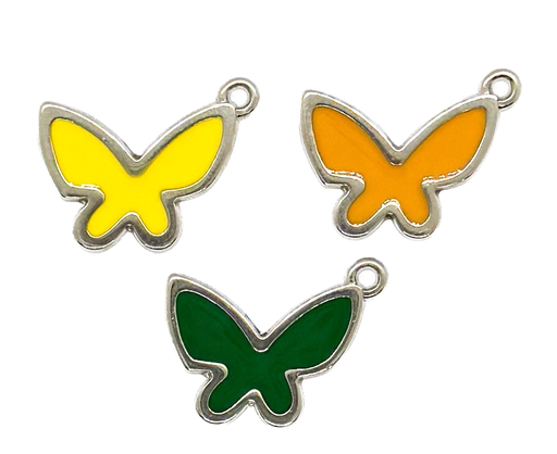 [E30200] Dije esmaltado niquel mariposa color x 1 un