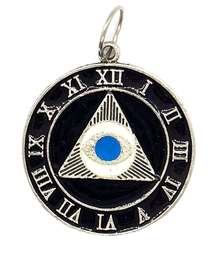 [E31600] Dije esmaltado niquel medalla Ojo x 1un. 