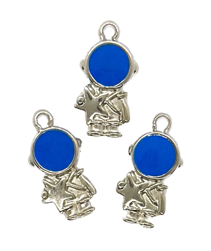 [E30200] Dije esmaltado niquel astronauta x 1un.  