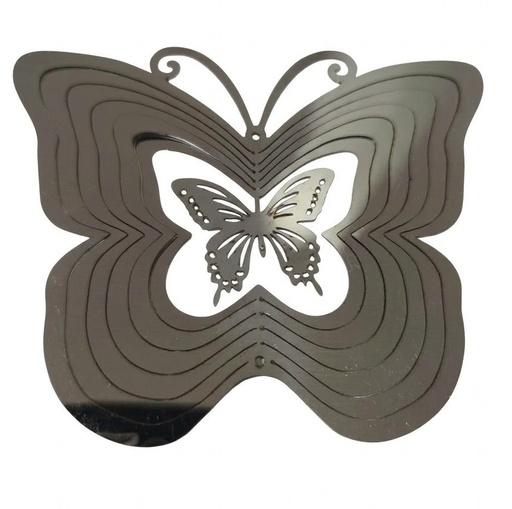 [12225] Mandala viento acero inoxidable mariposa 22cm