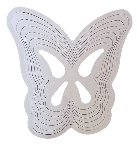 [12225] Mandala viento acero inoxidable mariposa 22cm