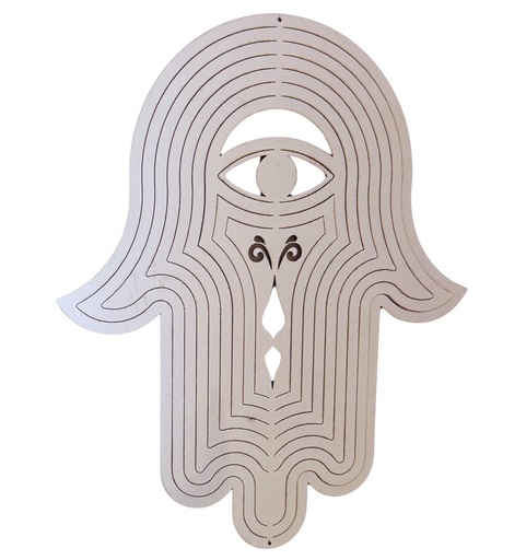 [12225] Mandala viento acero inoxidable hamsa 22cm 