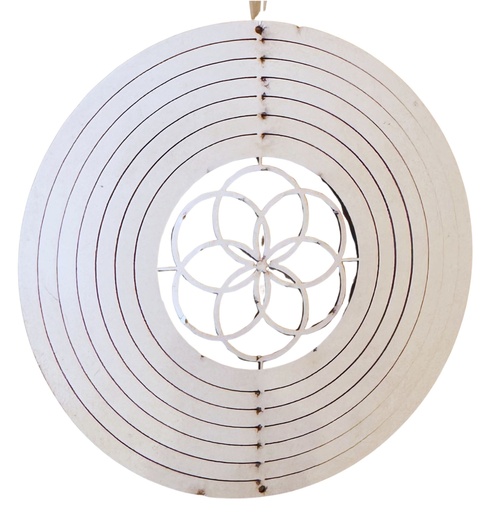[12225] Mandala viento acero inoxidable semilla de la vida 10cm 