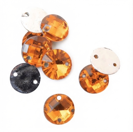 [10953] Gema acrílica redonda 10mm naranja x 100un. 