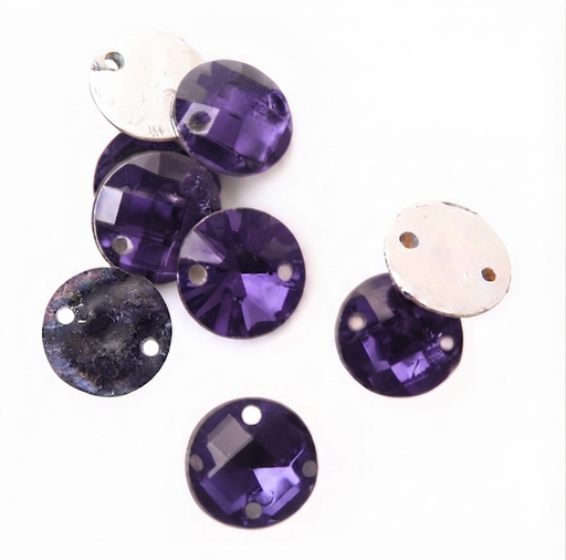 [10953] Gema acrílica redonda 10mm violeta x 100un. 
