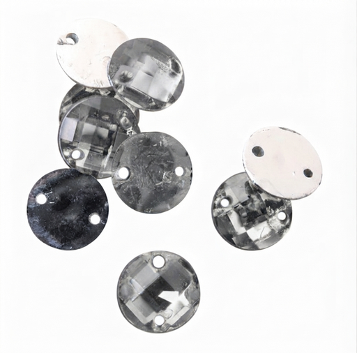[11564] Gema acrilica redonda 20mm gris humo x 25U 
