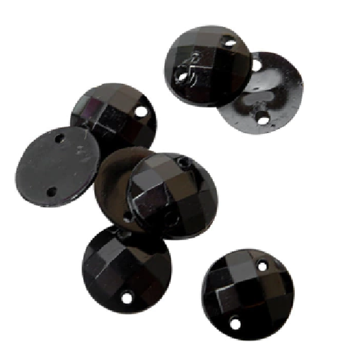 [11564] Gema p/coser redonda 20mm negra x 25U 