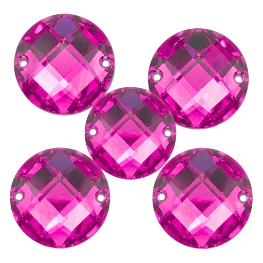 [10925] Gema acrílica redonda 20mm fucsia x 25 un. 