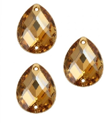 [10952] Gema acrílica gota 13x18mm caramelo x 25 un.  